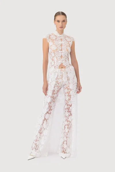 Sau Lee Saphina Lace Pant In White