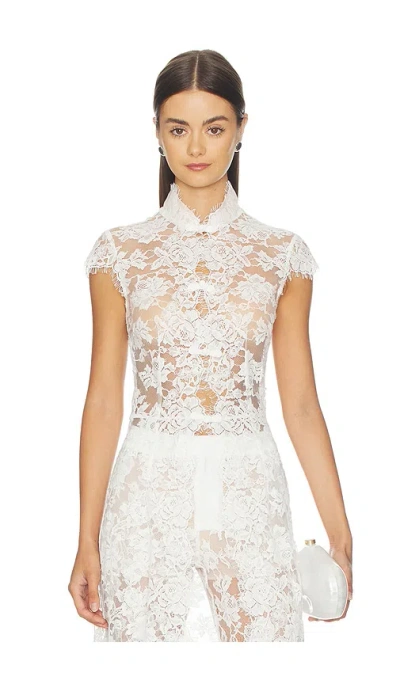Sau Lee Saphina Lace Top In White