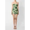 Sau Lee Sara Floral Sequin Cocktail Dress In Green