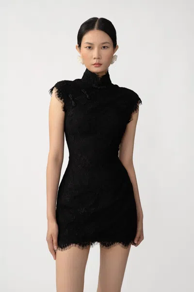 Sau Lee Sia Lace Mini Dress In Black