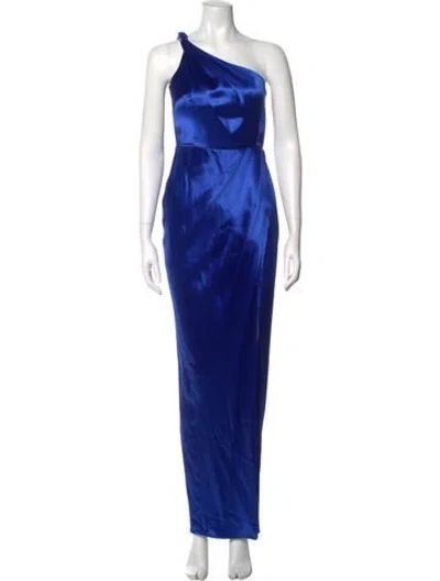 Pre-owned Sau Lee Silk Long Dress In Blue