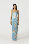 Sau Lee Sofia Floral Dress In Blue Multi