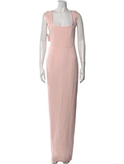 Pre-owned Sau Lee Square Neckline Long Dress In Pink