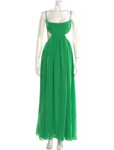 Pre-owned Sau Lee Square Neckline Long Dress W/ Tags In Green
