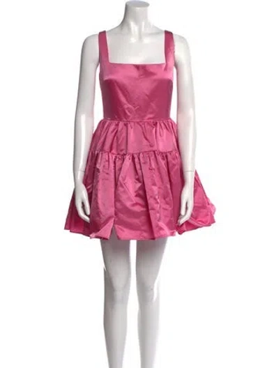 Pre-owned Sau Lee Square Neckline Mini Dress In Pink