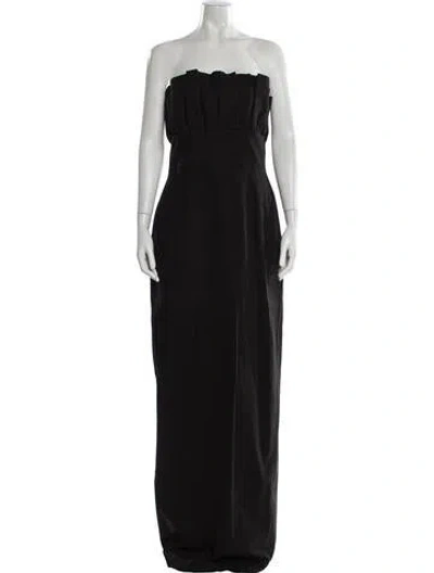 Pre-owned Sau Lee Strapless Long Dress In Black