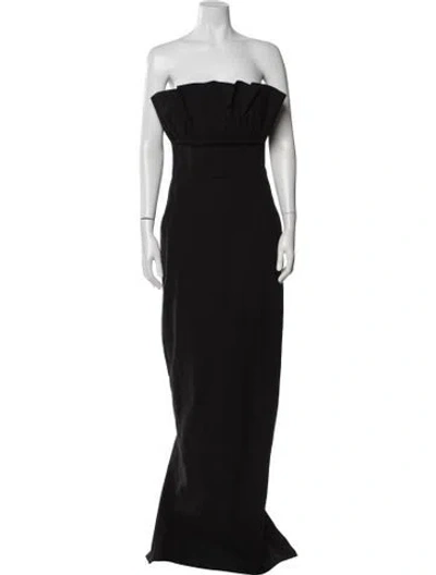 Pre-owned Sau Lee Strapless Long Dress In Black
