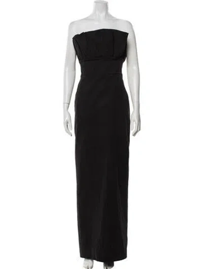 Pre-owned Sau Lee Strapless Long Dress In Black