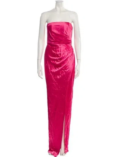 Pre-owned Sau Lee Strapless Long Dress In Pink