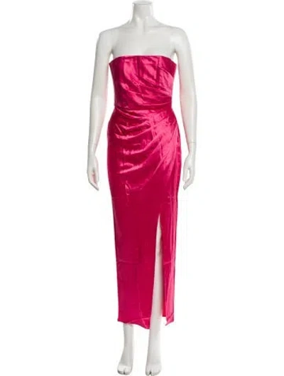 Pre-owned Sau Lee Strapless Long Dress In Pink