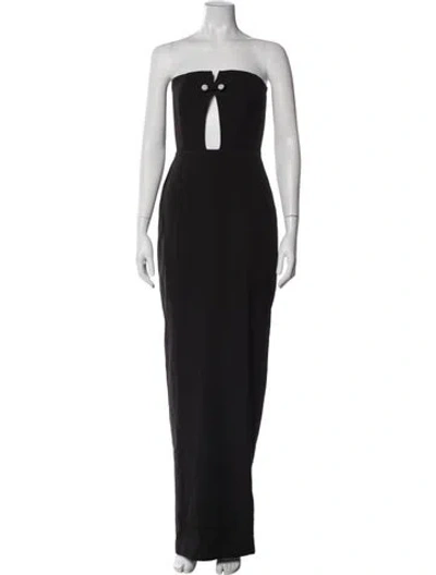 Pre-owned Sau Lee Strapless Long Dress W/ Tags In Black