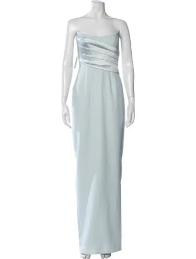 Pre-owned Sau Lee Strapless Long Dress W/ Tags In Blue