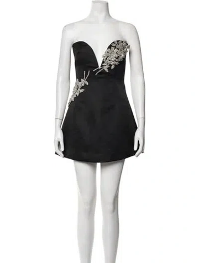 Pre-owned Sau Lee Strapless Mini Dress In Black