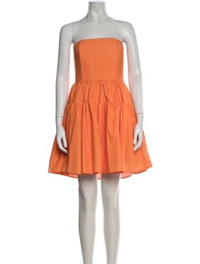 Pre-owned Sau Lee Strapless Mini Dress In Orange