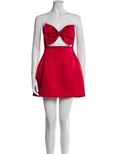 Pre-owned Sau Lee Strapless Mini Dress In Red