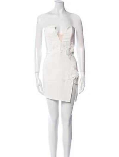 Pre-owned Sau Lee Strapless Mini Dress In White