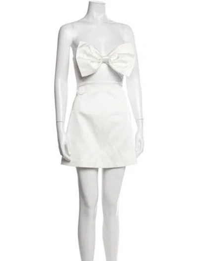 Pre-owned Sau Lee Strapless Mini Dress In White
