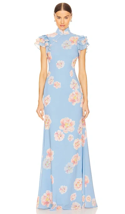 Sau Lee Sylvie Dress In Blue Multi