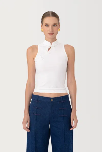 Sau Lee Tao Knit Top In White