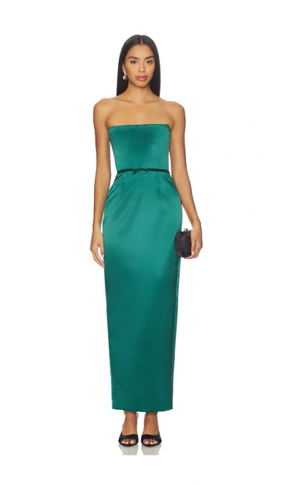 Sau Lee Taylor Satin Dress In Green