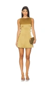 Sau Lee Teddi Satin Mini Dress In Green