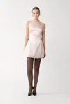 Sau Lee Teddi Satin Mini Dress In White