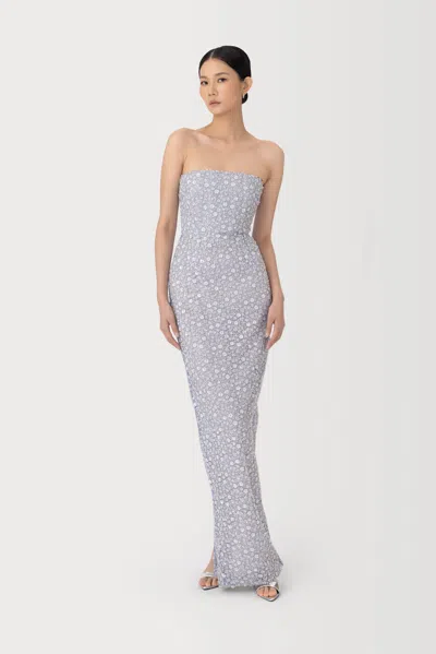 Sau Lee Tilly Strapless Maxi Dress In Gray