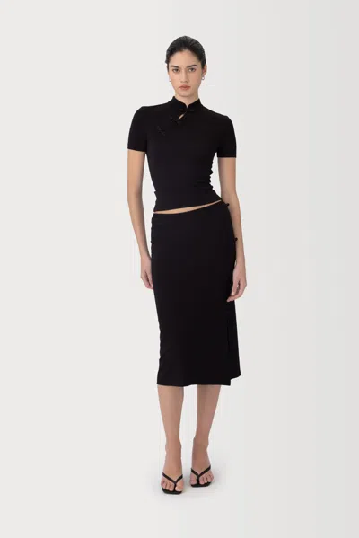 Sau Lee Timo Jersey Skirt In Black