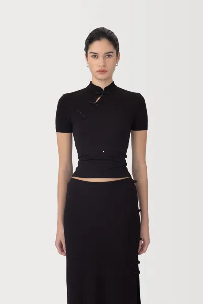 Sau Lee Timo Jersey Top In Black