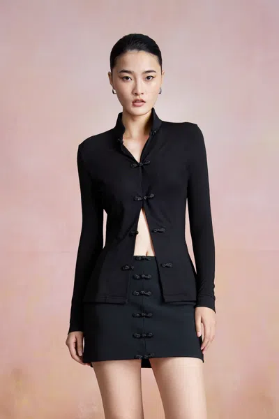 Sau Lee Toma Jersey Cardigan In Black