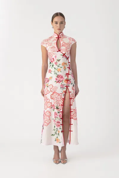 Sau Lee Vanessa Satin Dress In Pink