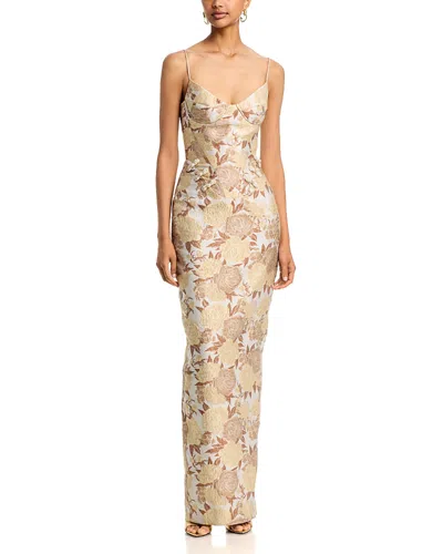 Sau Lee Veda Brocade Dress In Multi