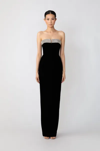 Sau Lee Venecia Velvet Gown In Black