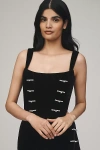 Sau Lee Venus Velvet Corset Top In Black