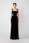 Sau Lee Venus Velvet Skirt In Black
