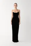 Sau Lee Vesper Velvet Gown In Black