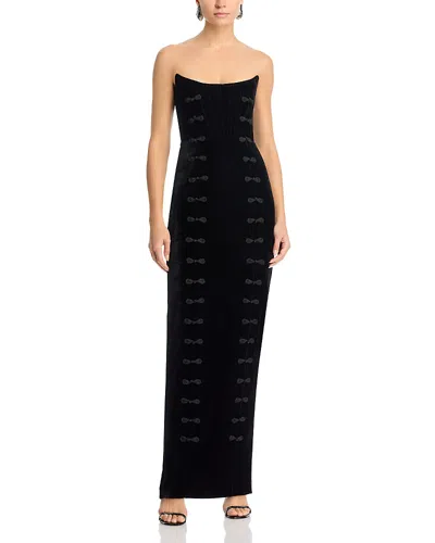 Sau Lee Vesper Velvet Gown In Black