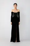 Sau Lee Vivienne Velvet Gown In Black