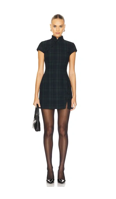 Sau Lee Wendy Dress In Green Tartan