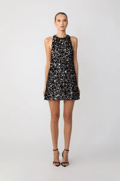Sau Lee Whitney Mini Dress In Black Silver