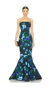 Sau Lee Winona Gown In Blue Multi