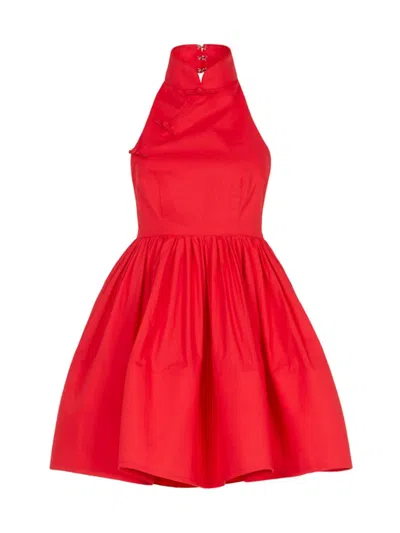 Sau Lee Women's Hilly Fit & Flare Minidress In Red