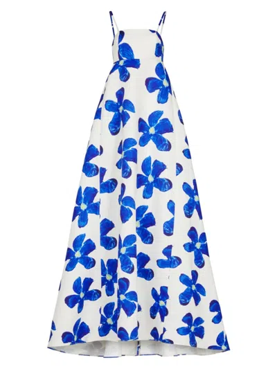 Sau Lee Women's Lucia Floral Empire Waist Gown In White Multi