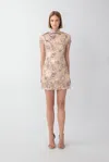 Sau Lee Xixi Mini Dress In Nude Multi