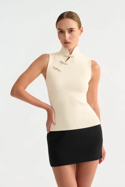 Sau Lee Yara Knit Top In White