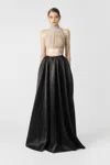 Sau Lee Zahara Satin Maxi Skirt In Black In Black