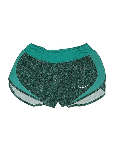 Pre-owned Saucony Athletic Shorts In Green
