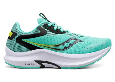 Pre-owned Saucony Axon 2 (women's) Sneakers In Cool Mint/acid In Green