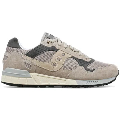 Saucony Beige Suede And Mesh Sneakers With Cushioned Sole In Gray