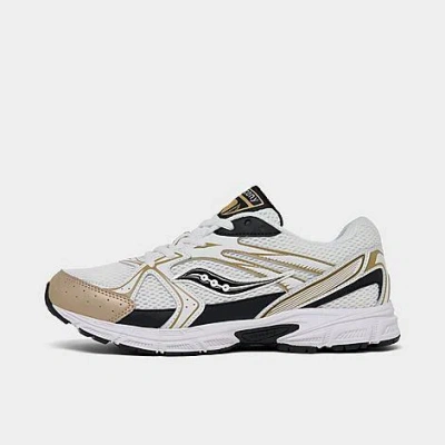 Saucony Big Kids' Ride Millenium Casual Shoes In White/gold/black